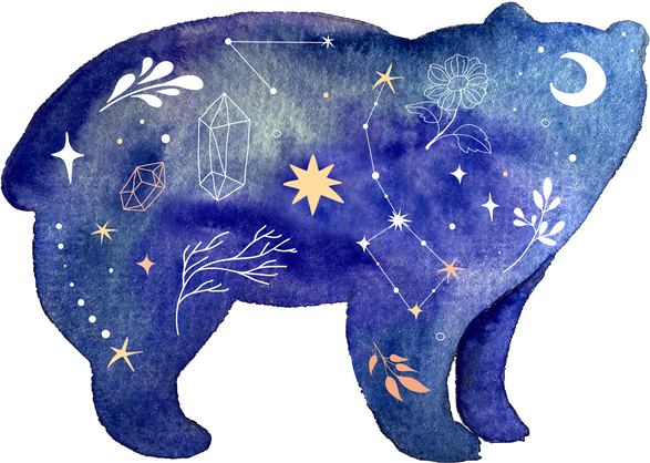 Celestial Watercolor Bear
